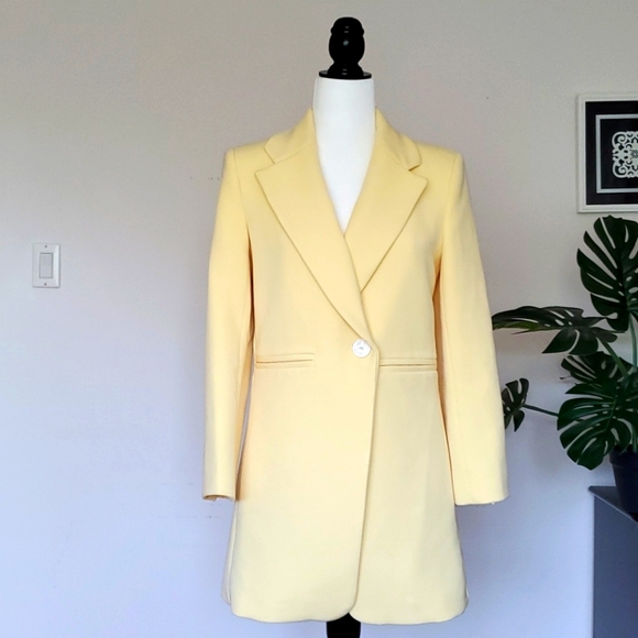 Zara Jackets & Blazers - Zara Yellow Long Jacket Size Small